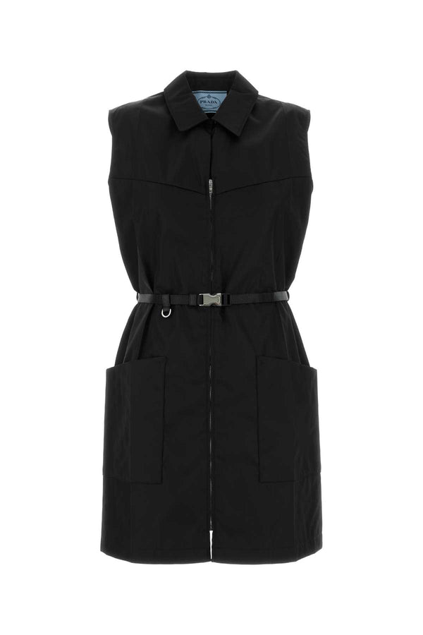 Prada 100% Re-Nylon mini dress in black