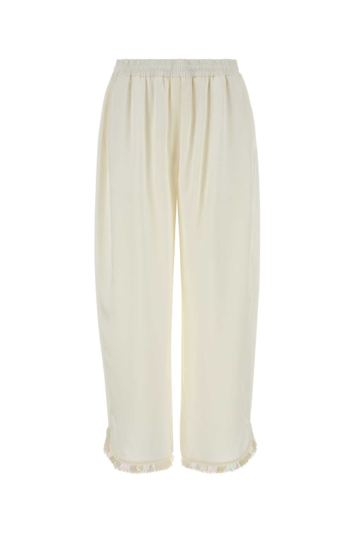 Cream Exterior: Acetate Viscose Pantaloni