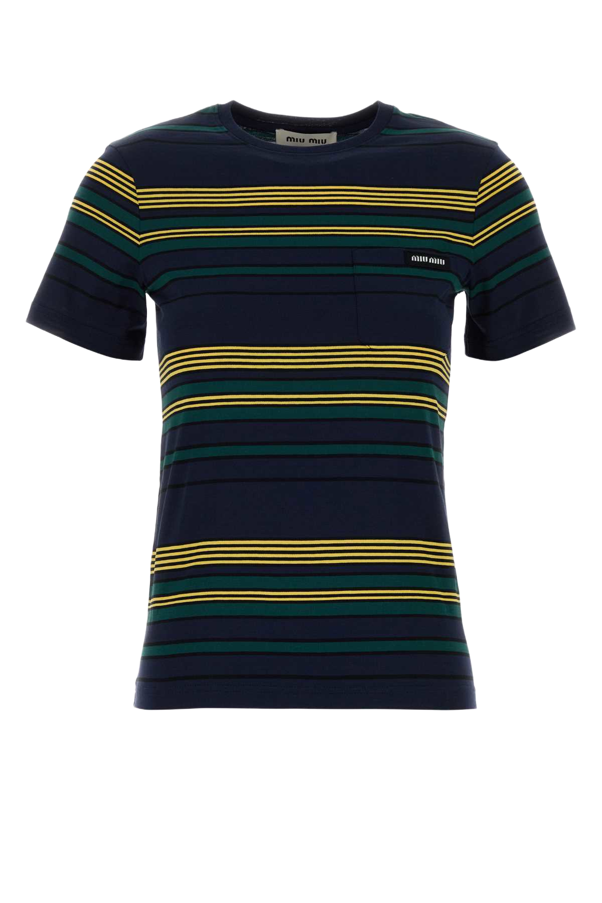 Embroidered Cotton T-Shirt Blubottiglia Exterior