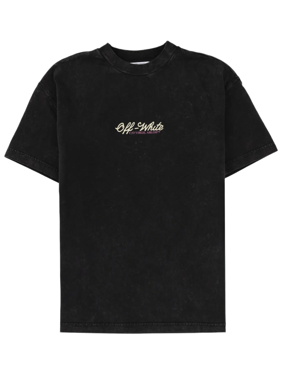 T-Shirt With Logo Black Cotton T-shirts