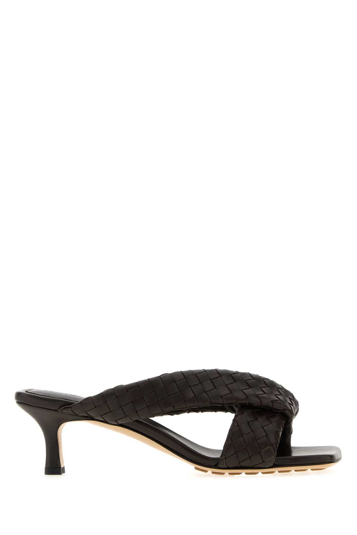 Dark Brown Leather Riva Mules Fondant Sandali