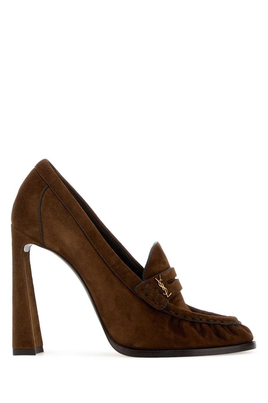 Saint Laurent Loafer Exterior: 100% Calf; Interior: 100% Leather; Sole: Leather heel in brown