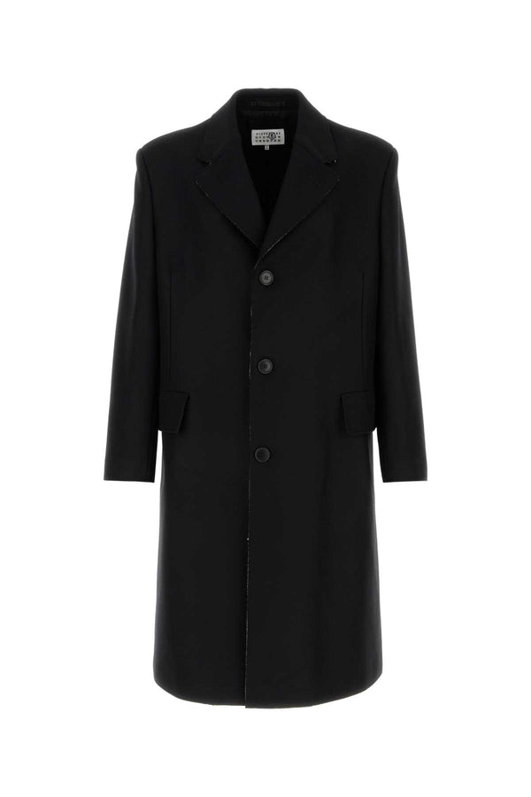 MM6 Maison Margiela Exterior: 81% Wool coat in black
