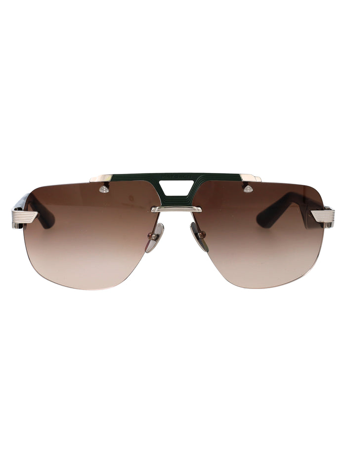 The Officer I Palladium Plated / Dark Green Lacquer Titanium Sunglasses