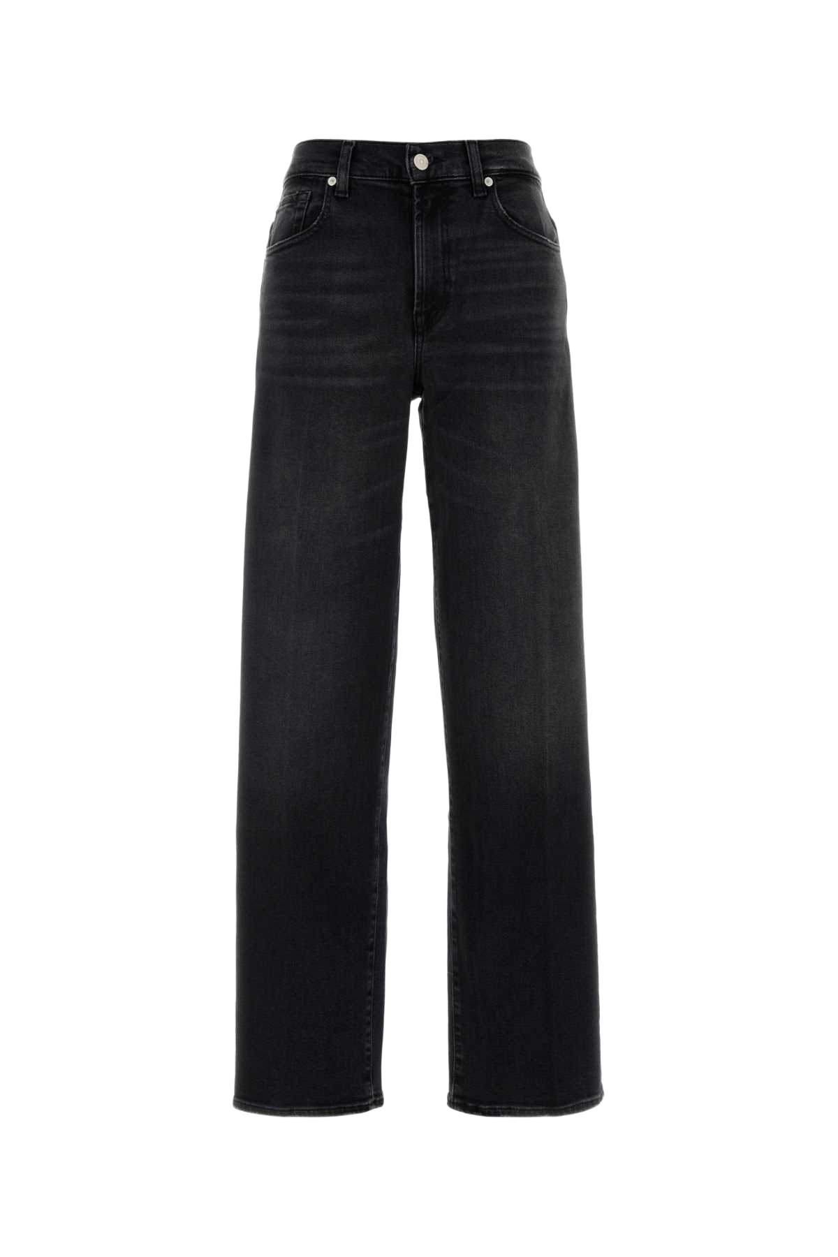 Black Stretch Denim Stovepipe Jeans Nero