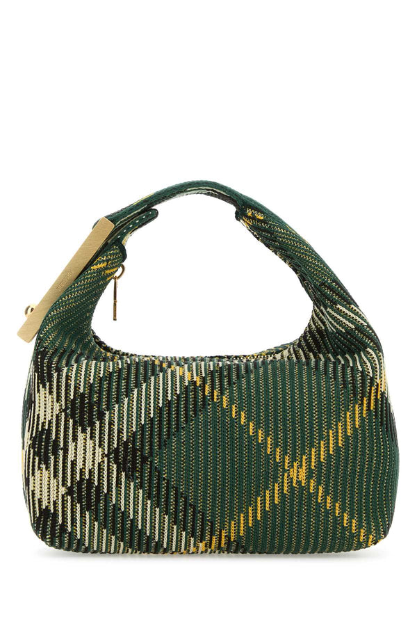 Burberry Exterior: 100% Nylon; Finishing: Golden metal shoulder bag in green