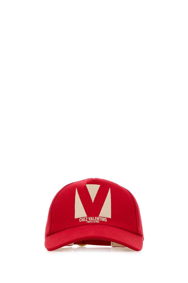 Valentino Garavani Chez Exterior: 100% Cotton; Lining: 100% Cotton baseball cap in red