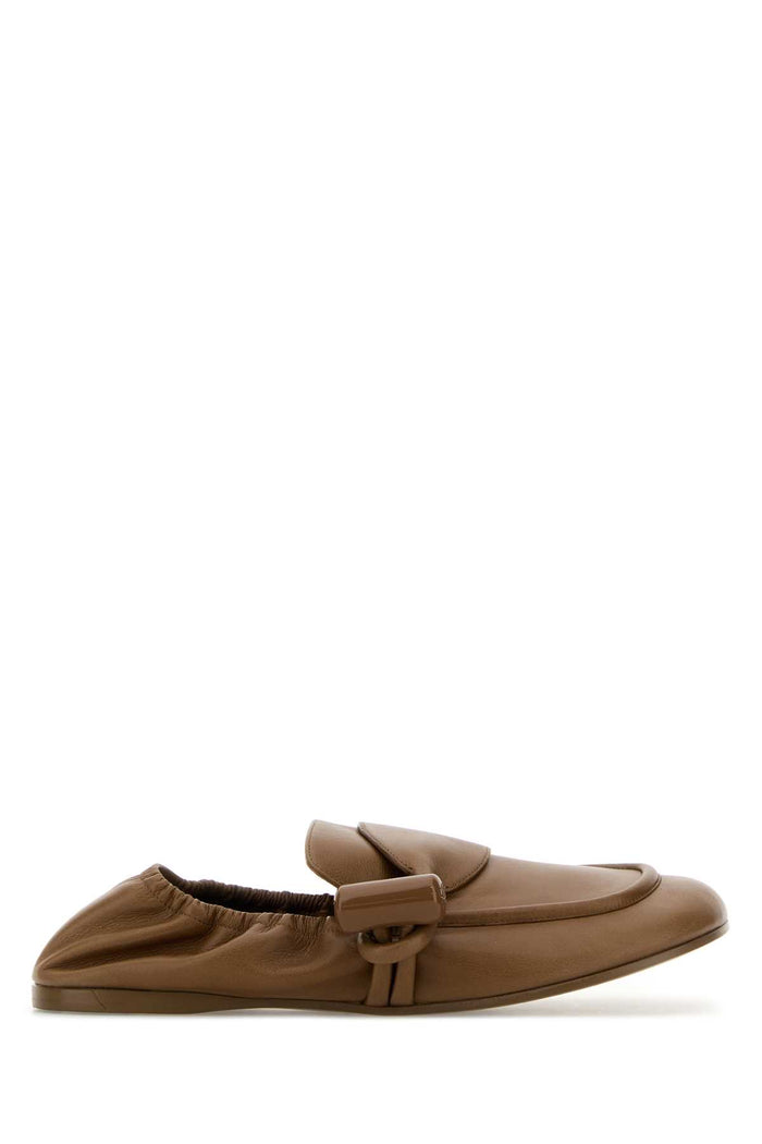 Camel Leather Toggle Loafers Oak Mocassini