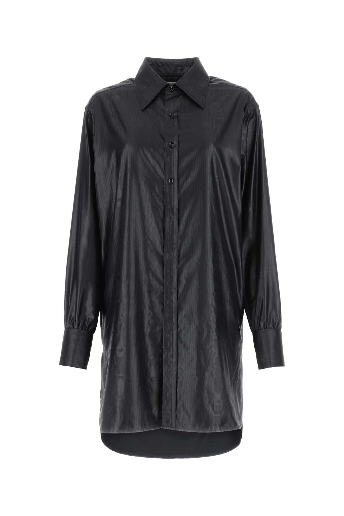 Black Fabric Oversize Shirt 900 Exterior: Polyester Camicie