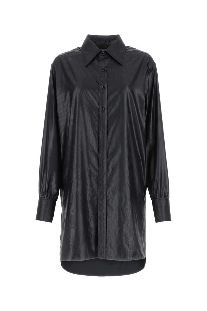 Black Fabric Oversize Shirt 900 Exterior: Polyester Camicie