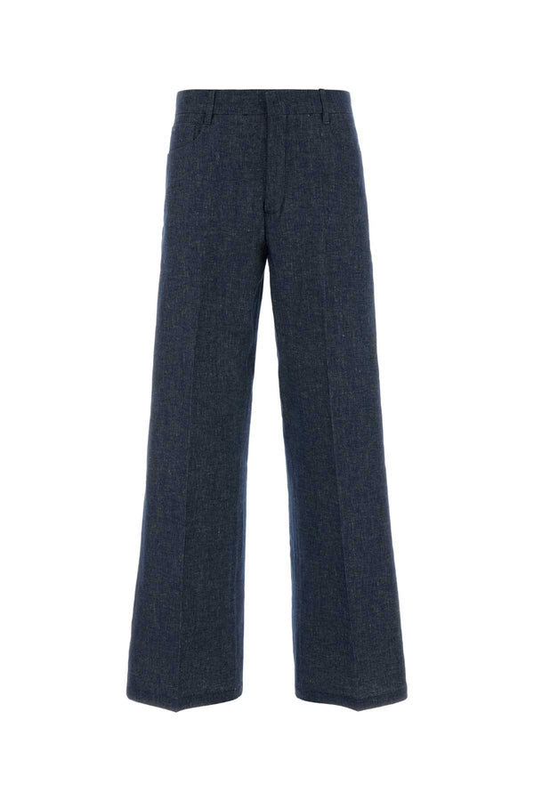 S Maxmara 52% Cotton 46% Linen 2% Elastane trousers in navy