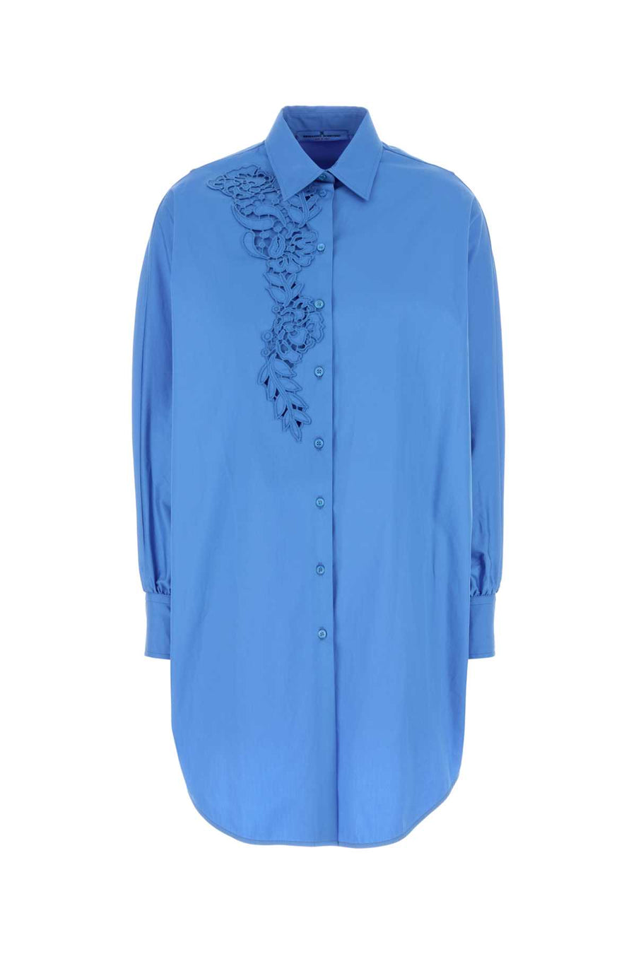 Ermanno Scervino Intarsio 100% Cotton shirt in blue