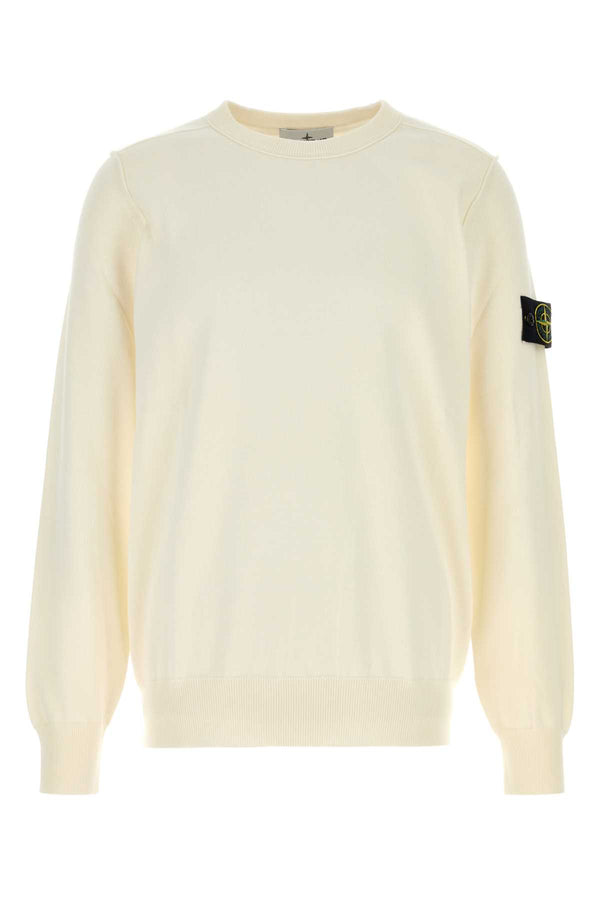 Stone Island 100% Cotton sweater in white