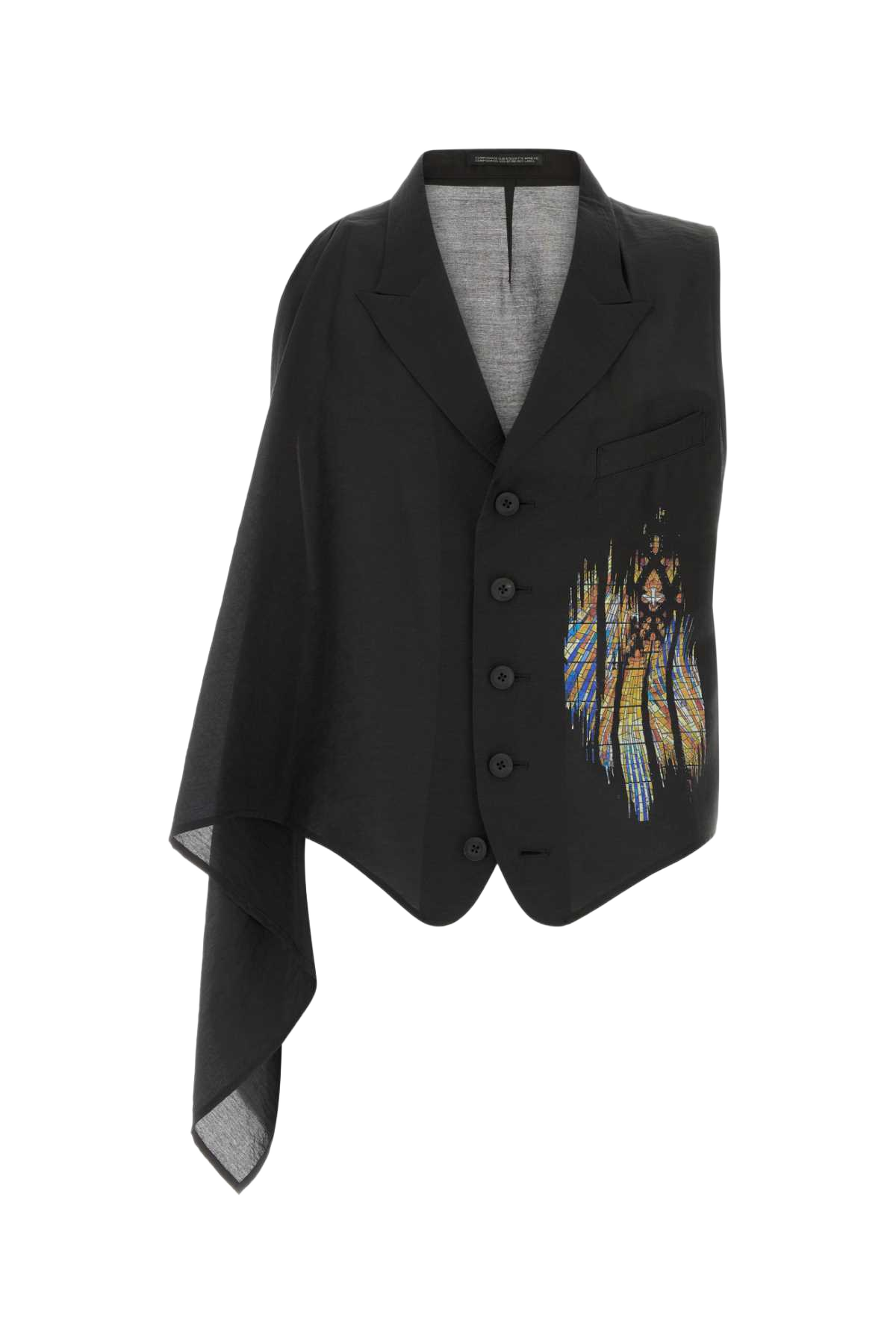 Black Jersey Vest Exterior: Rayon Nylon Cupro Giacche E Gilet
