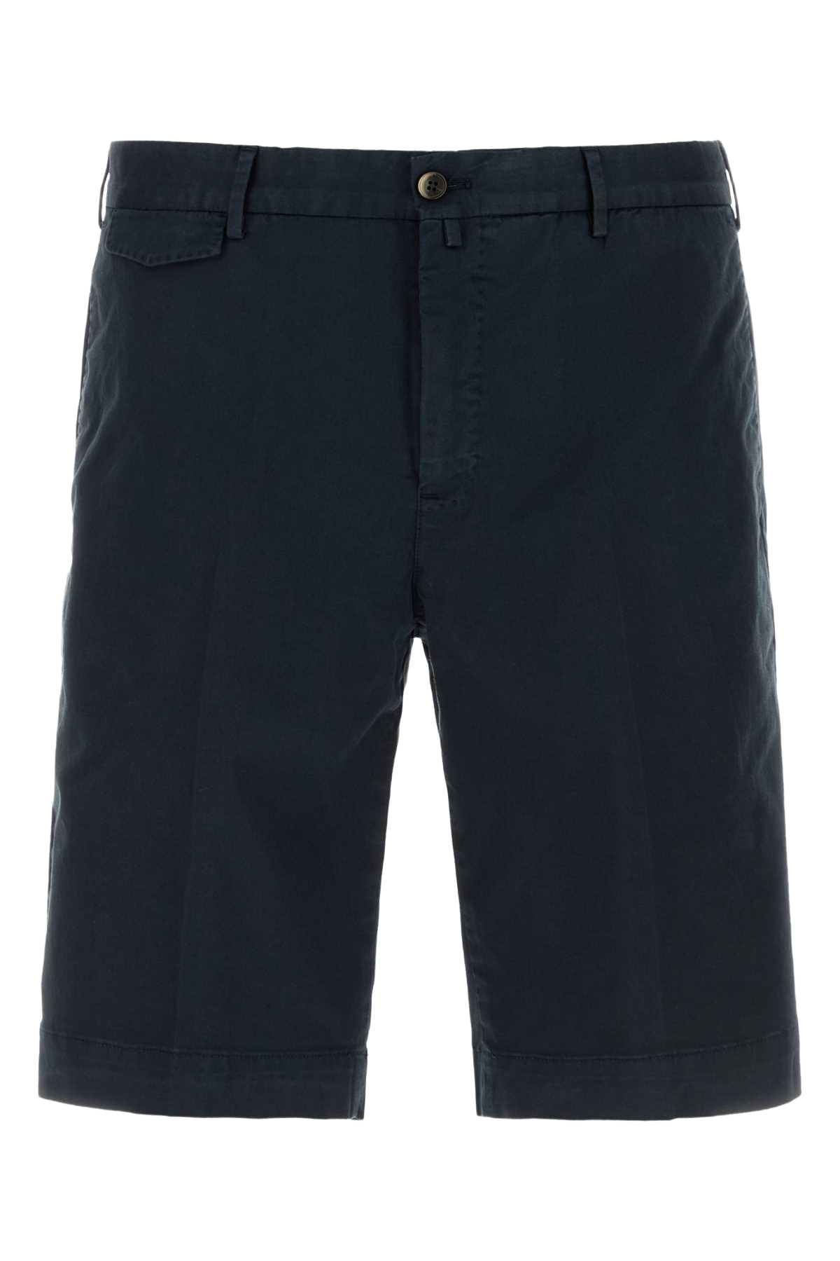 Midnight Blue Stretch Cotton Bermuda Shorts Y372 Exterior: Elastane