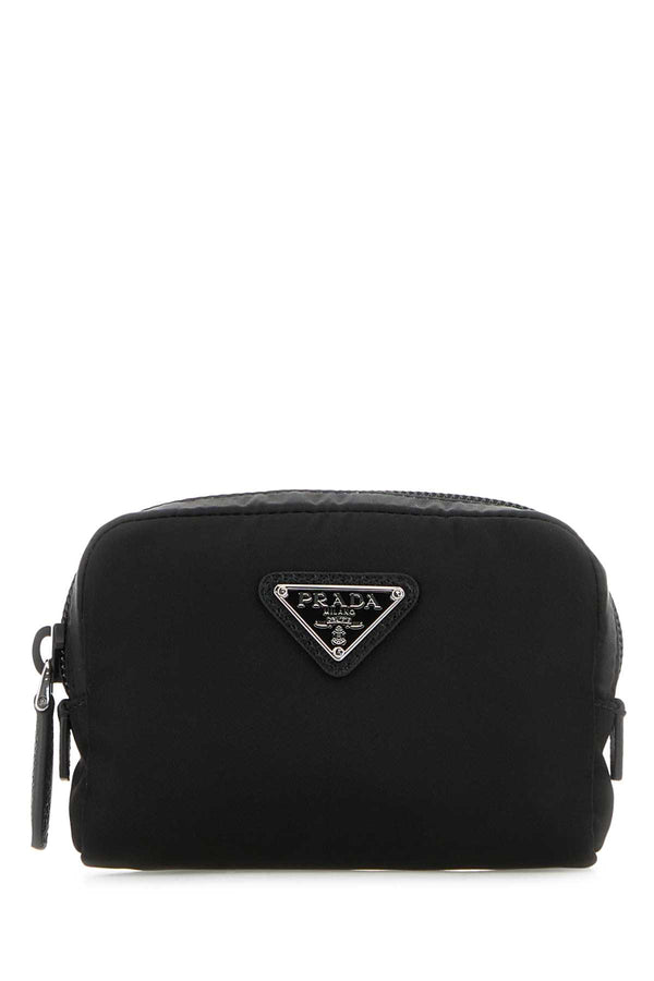 Prada 100% recycled polyamide cosmetic case in black