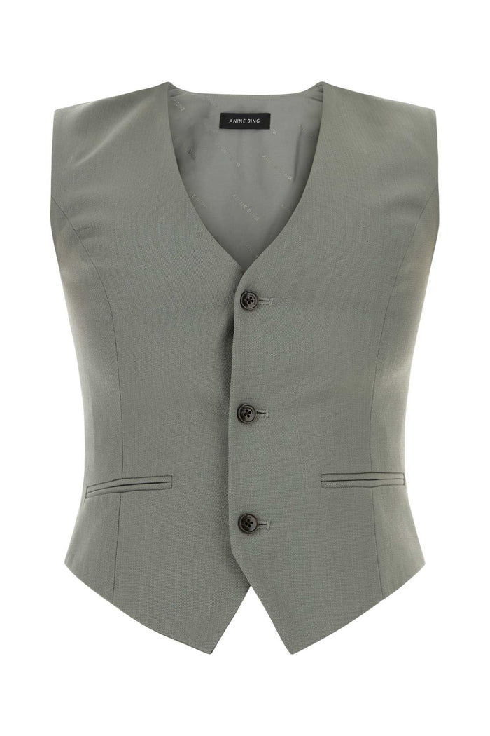 Grey Gabardine Mario Vest Desertsage Giacche E Gilet
