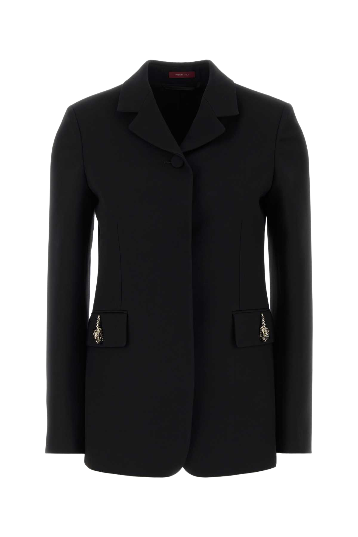 Black Cady Blazer Silk Mix Giacche E Gilet