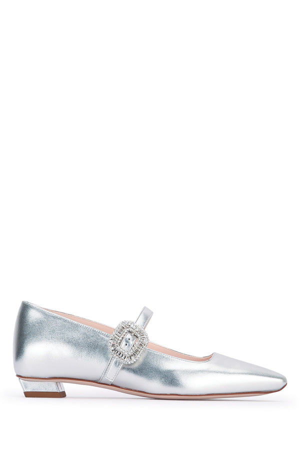 Roger Vivier Leather mary jane flat in silver