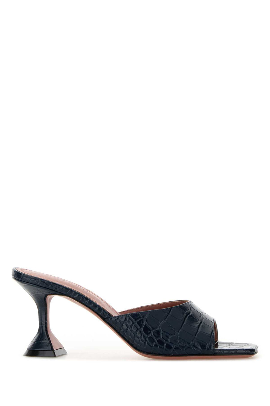 Amina Muaddi Exterior: 100% Leather mule sandal in navy