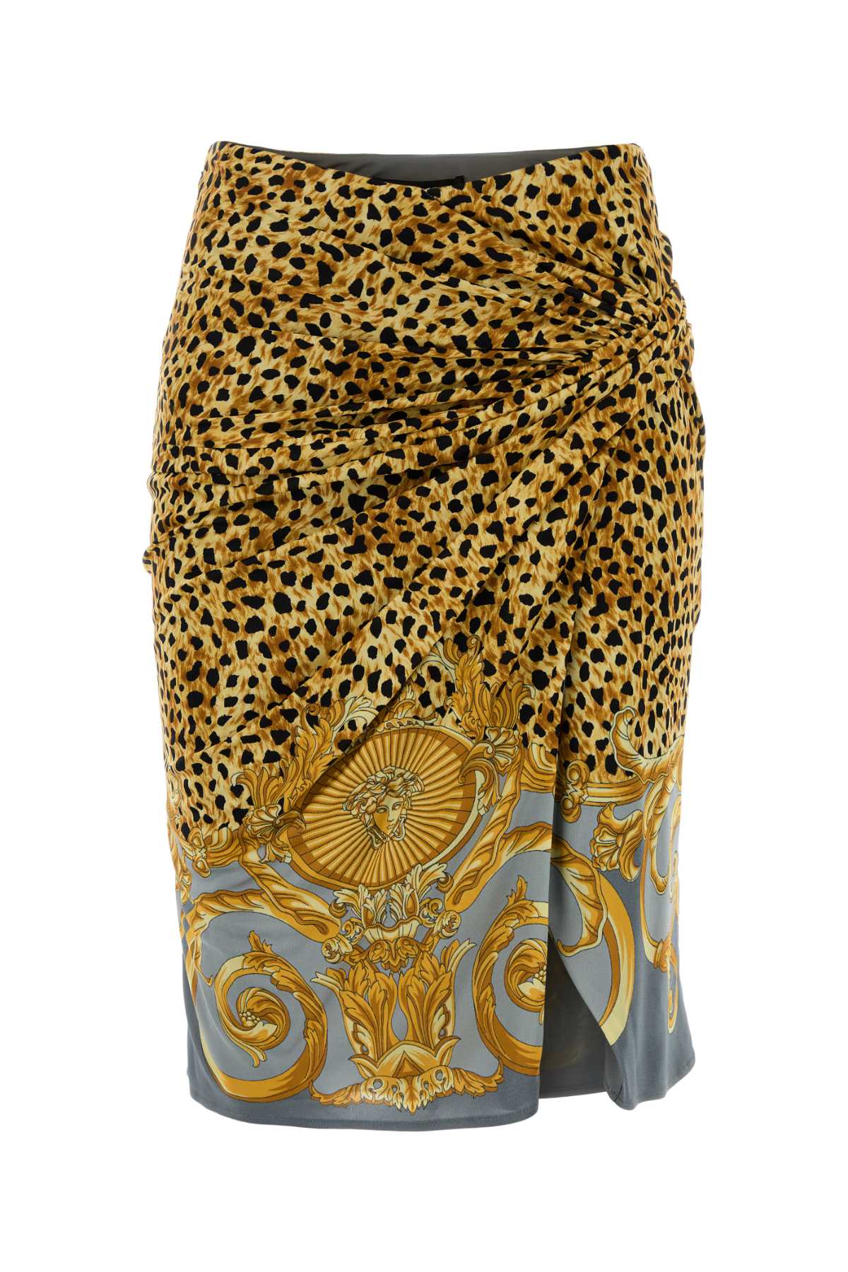 Printed Jersey Skirt Lightgreyelephantgrey Gonne