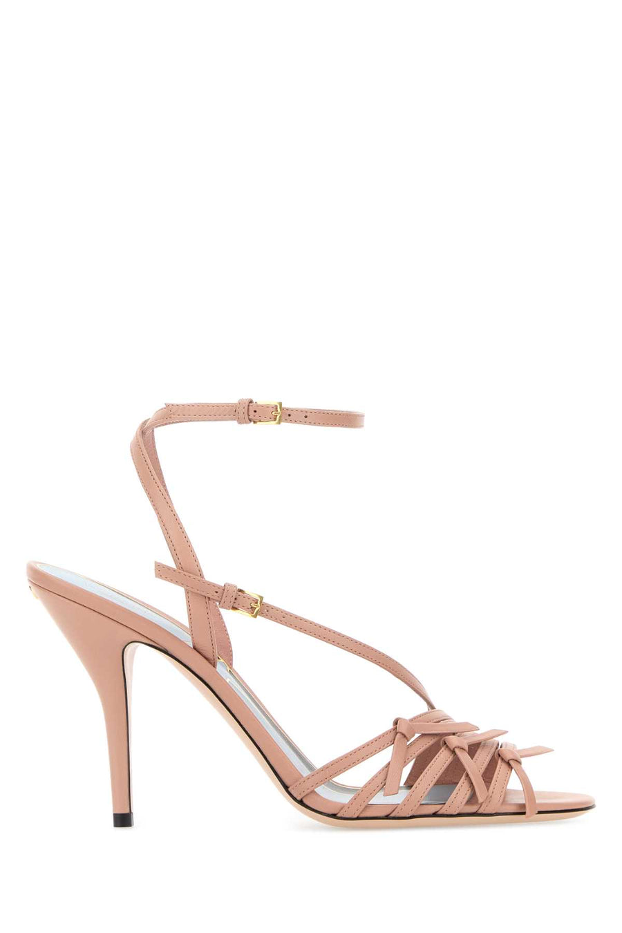 Valentino Garavani Kid Leather heeled sandal in beige
