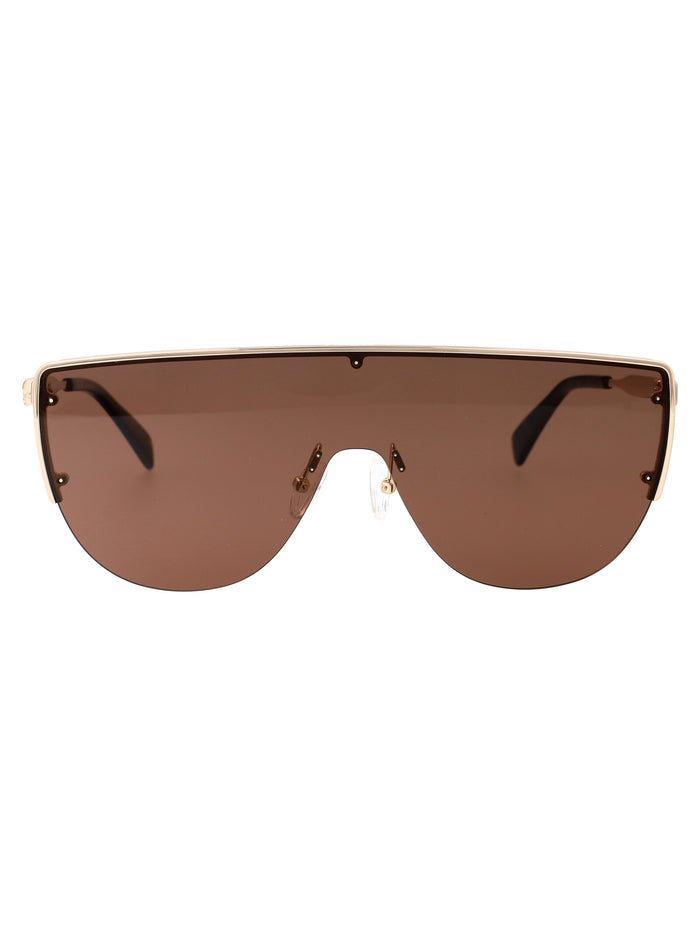 Am0457s 002 Gold Brown Metal Sunglasses