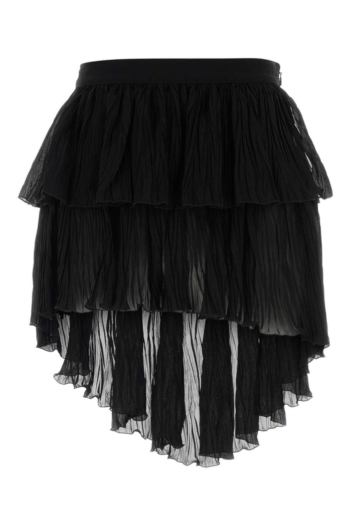 Black Crepe Mini Skirt Exterior: Viscose Gonne