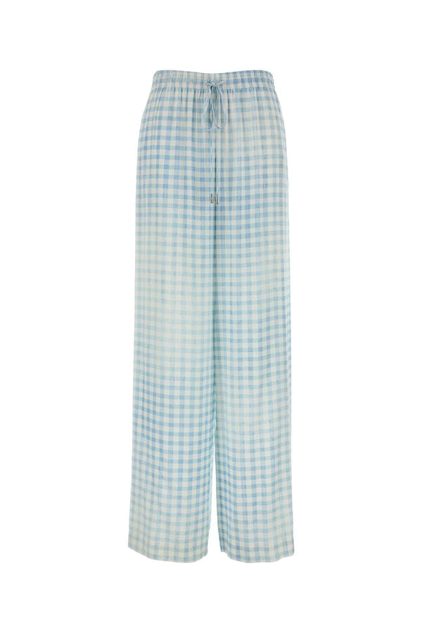 Ermanno Scervino Palazzo 100% Silk trousers in blue