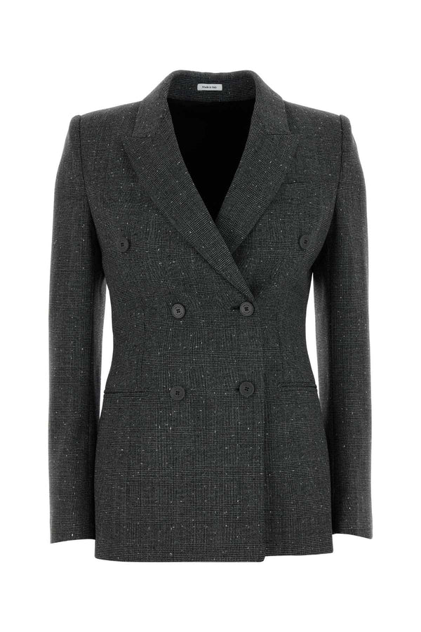 Alexander McQueen Exterior: 100% Wool; Lining: 100% Cupro blazer in gray
