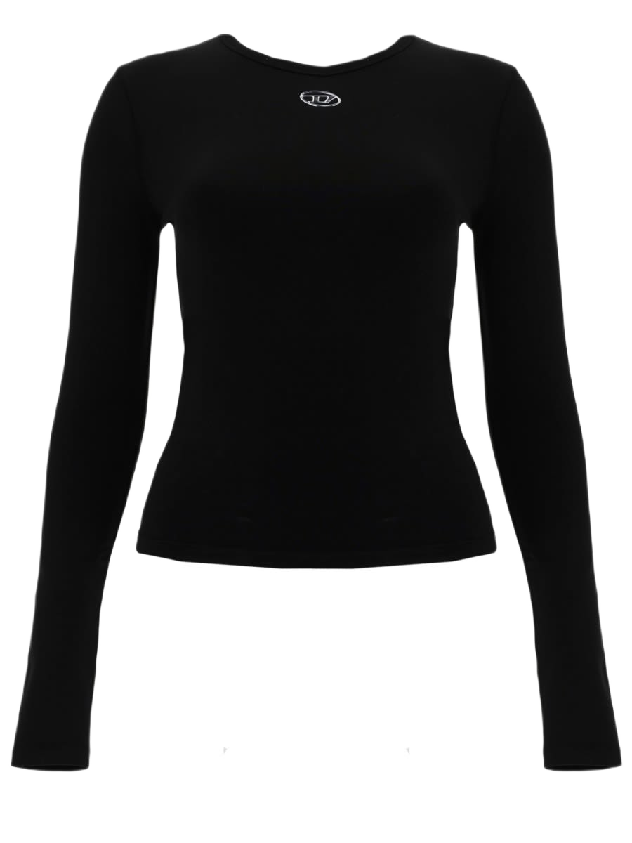 Top T-Uncutieslong-Ls-Od Black Cotton Elastane Tops