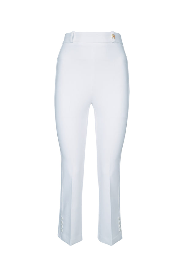 Elisabetta Franchi 96% Polyester trousers in white