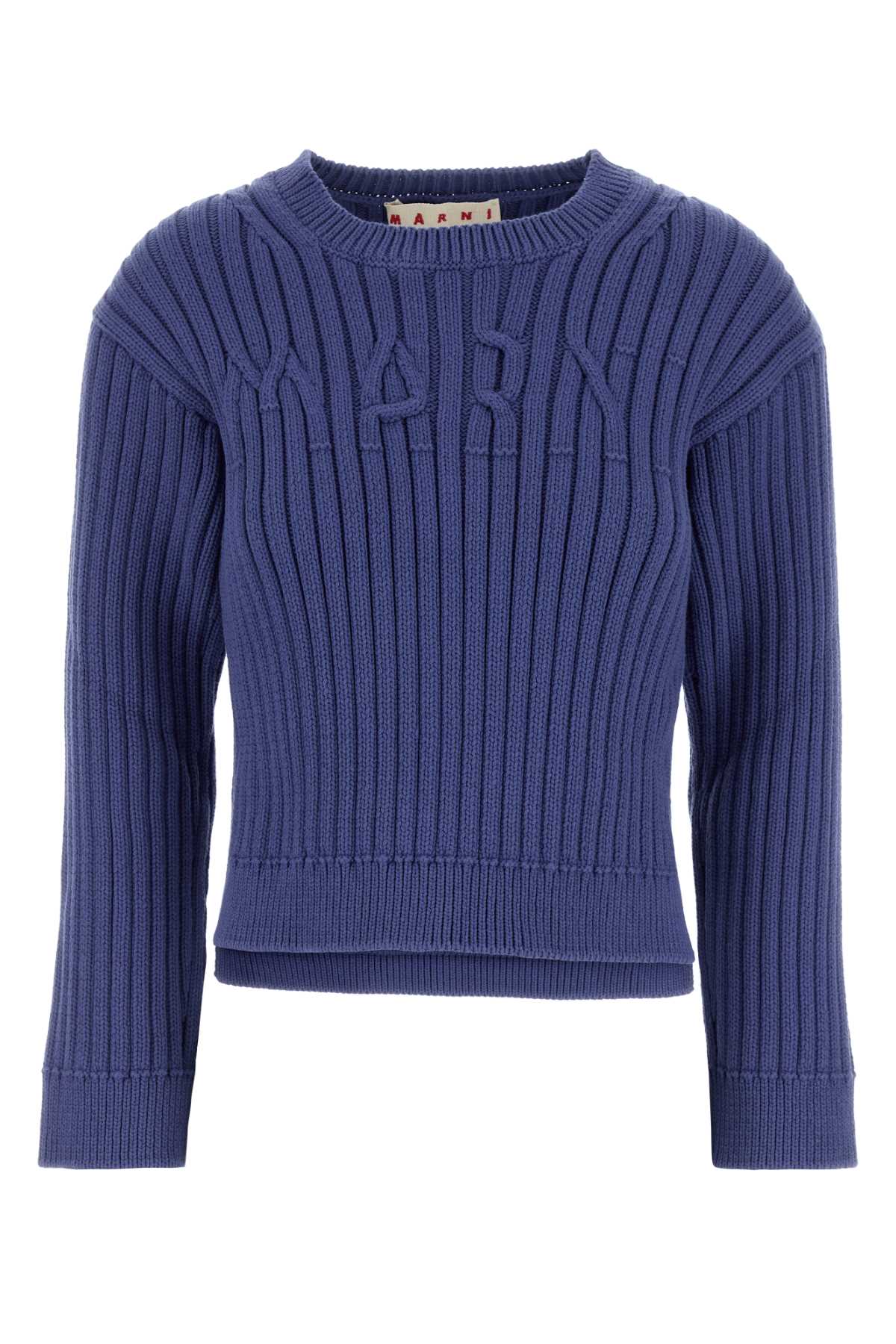 Cerulean Cotton Blend Sweater Bluesodalite Exterior: Nylon Maglieria