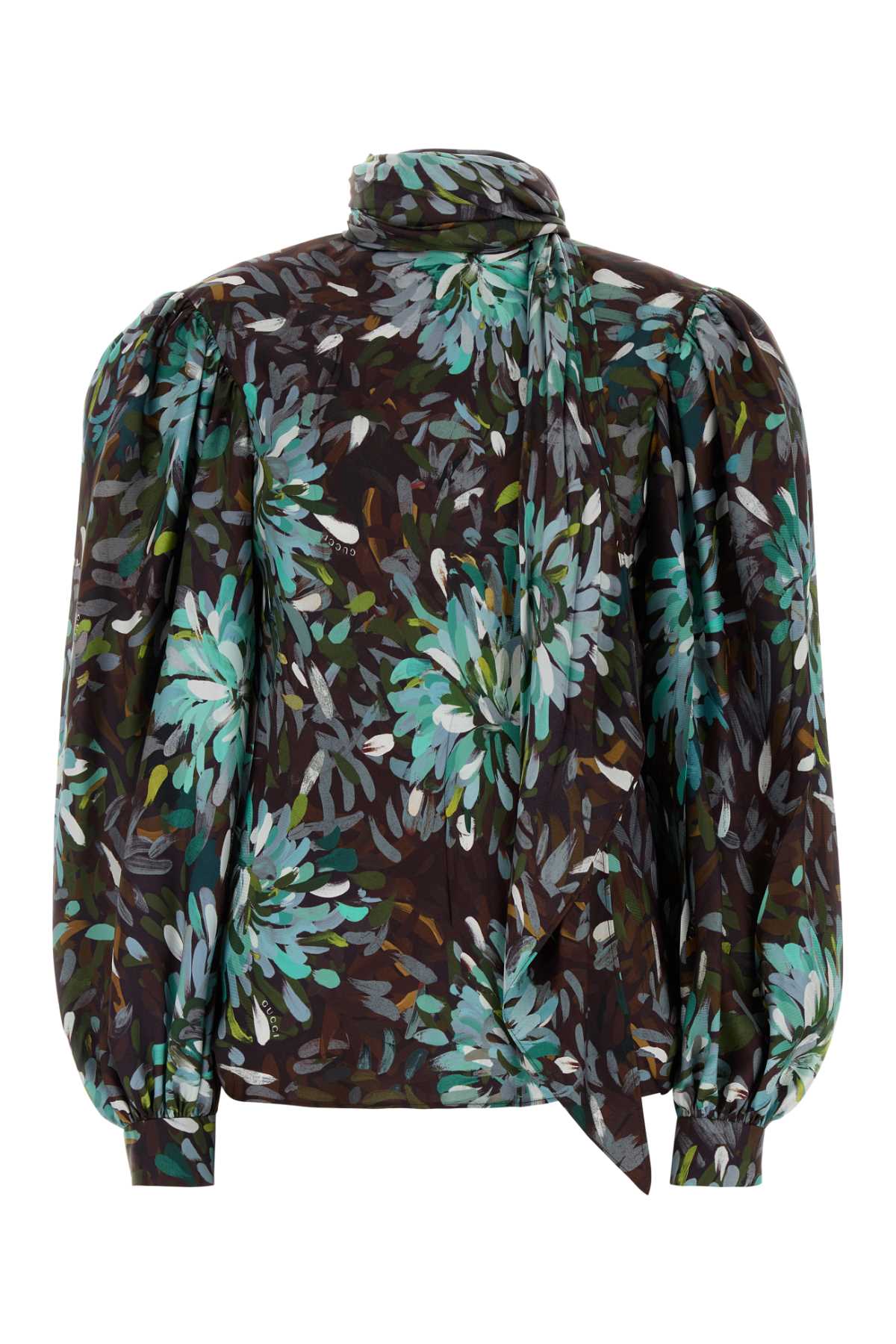 Printed Twill Blouse Azuregreenmc Silk Maglie