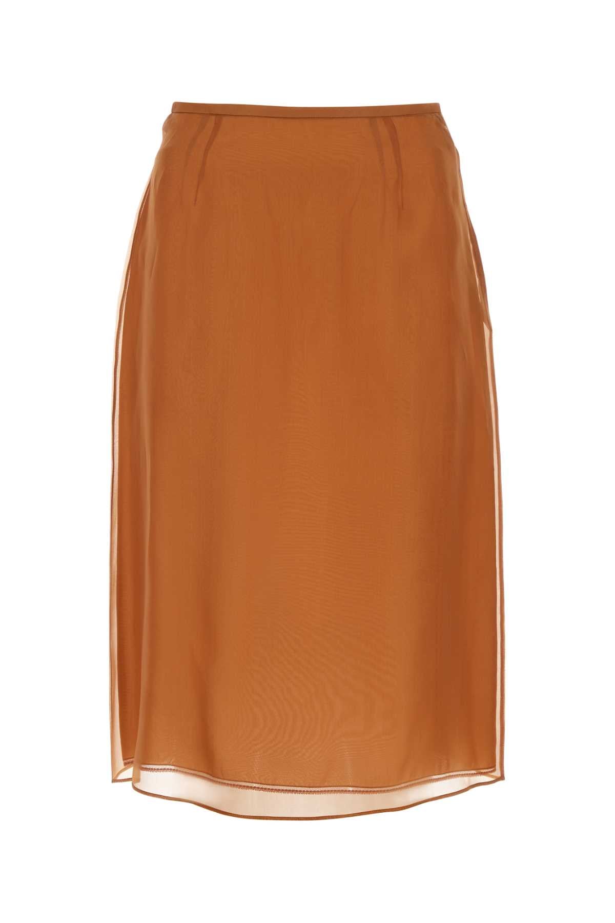 Copper Organza See-Through Skirt Ruggine Gonne