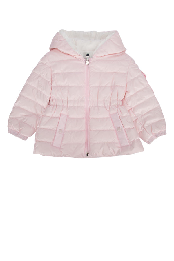 Moncler Jr 100% Leather down jacket in pink