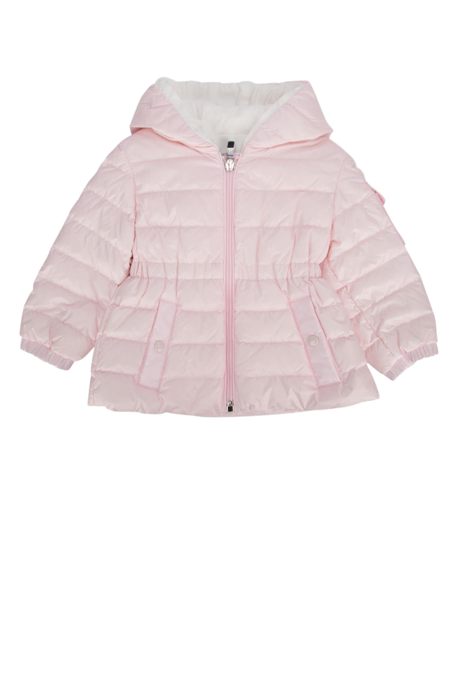 Moncler Jr 100% Leather down jacket in pink