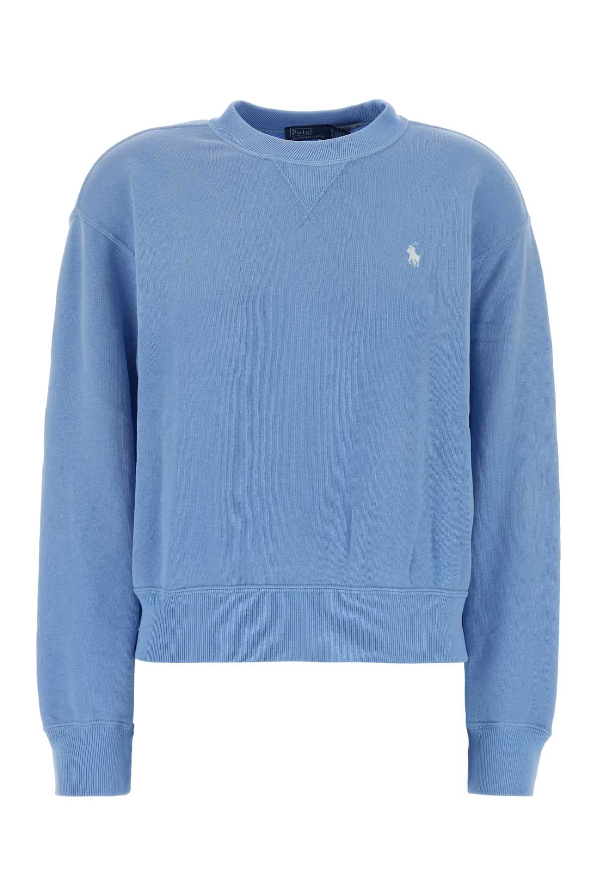 Light Blue Cotton Blend Sweatshirt 500 Exterior: Polyester Felpe