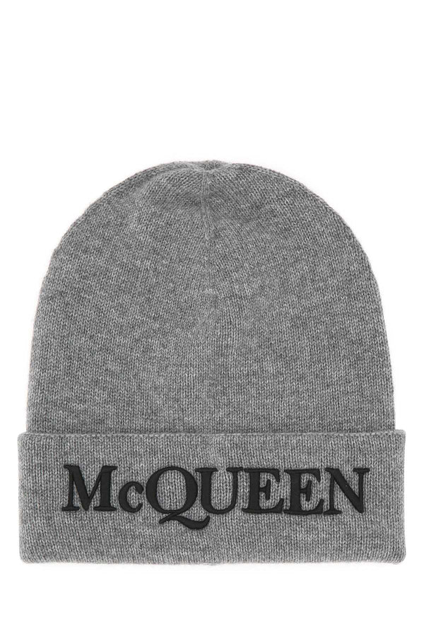 Alexander McQueen CUFFIA 100% Cashmere beanie in gray