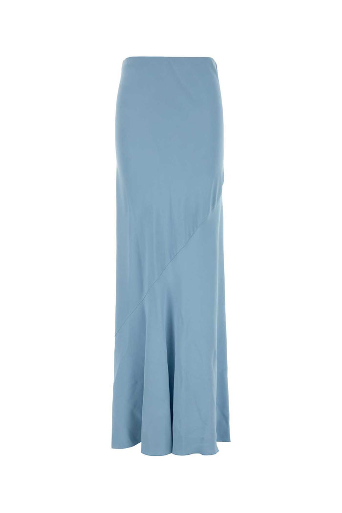 Light-Blue Twill Skirt Azzurro Exterior: Viscose Elastane Gonne
