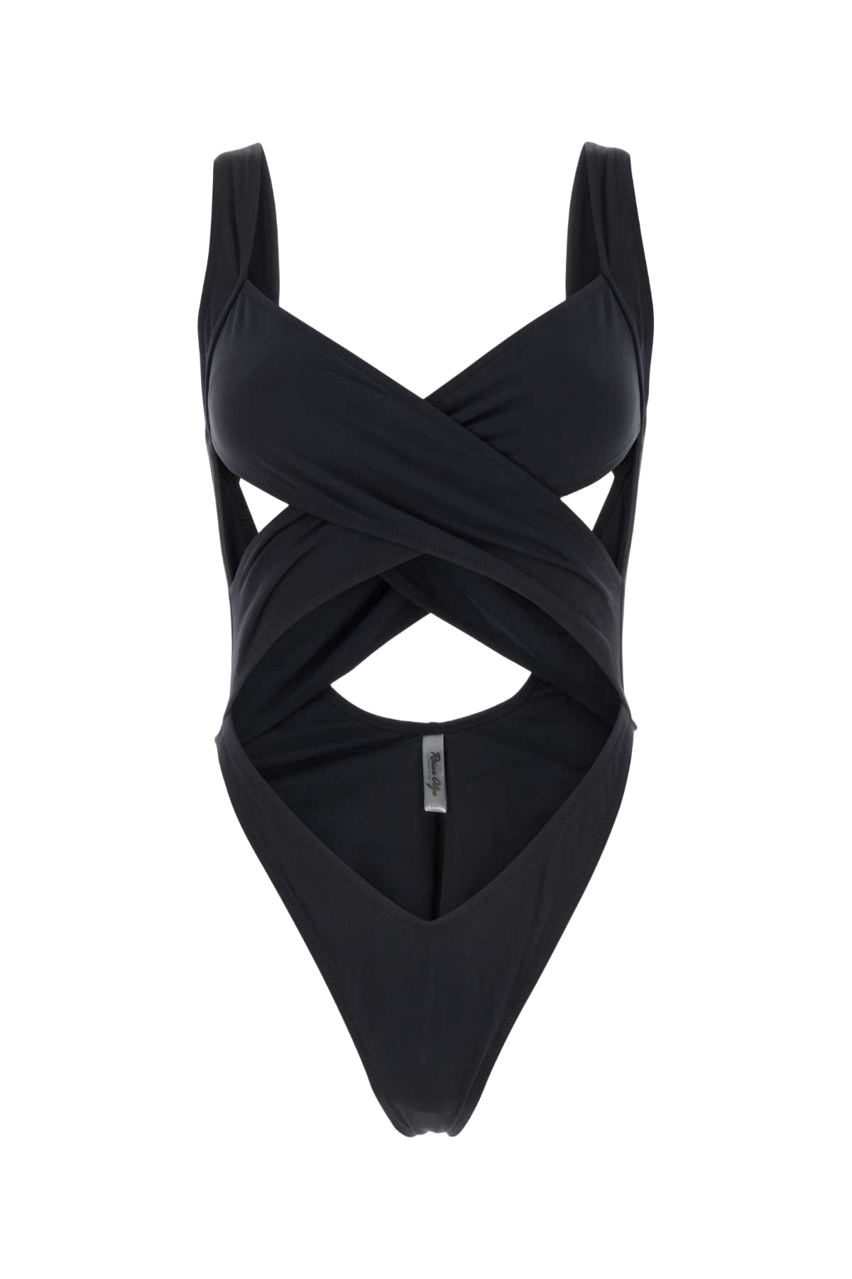 Black Stretch Nylon Exotica Trikini Costumi Da Bagno