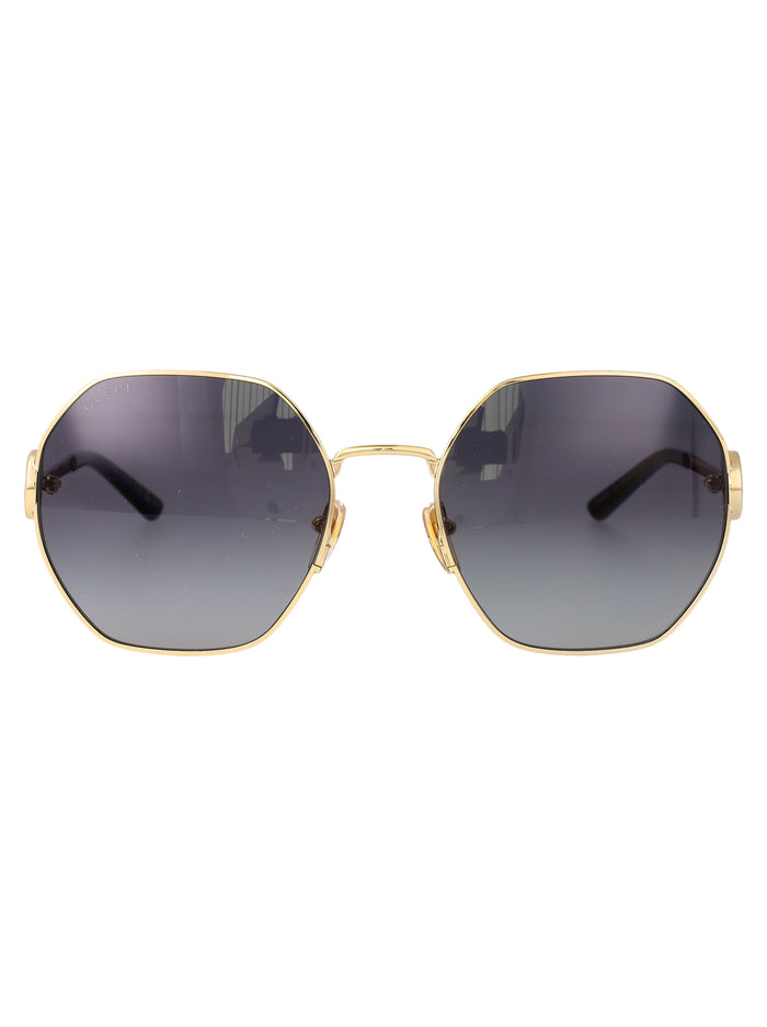 Gg2046s 001 Gold-gold-grey Metal Sunglasses