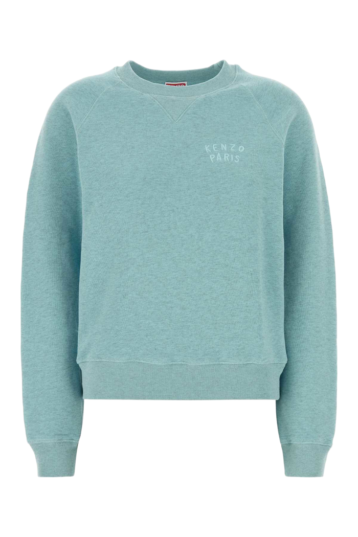 Melange Light-Blue Cotton Sweatshirt Glacier Exterior: Maglieria