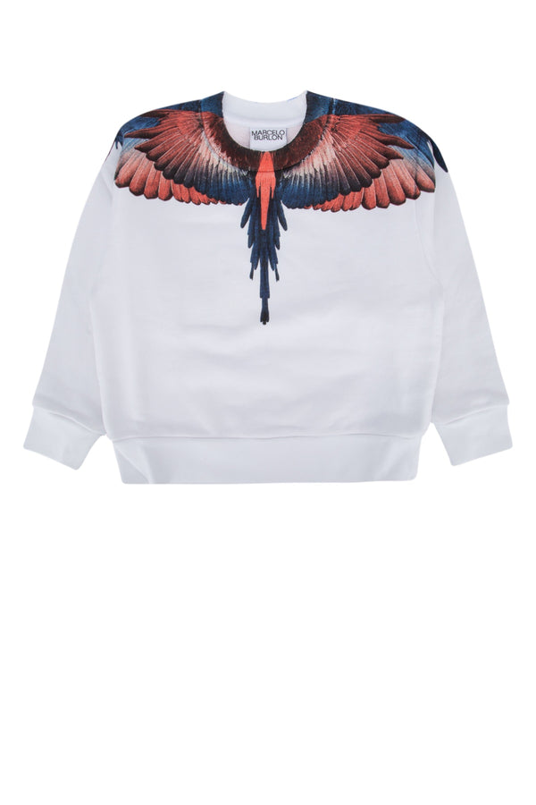 Marcelo Burlon Kids 100% Cotton (body) sweatshirt in white