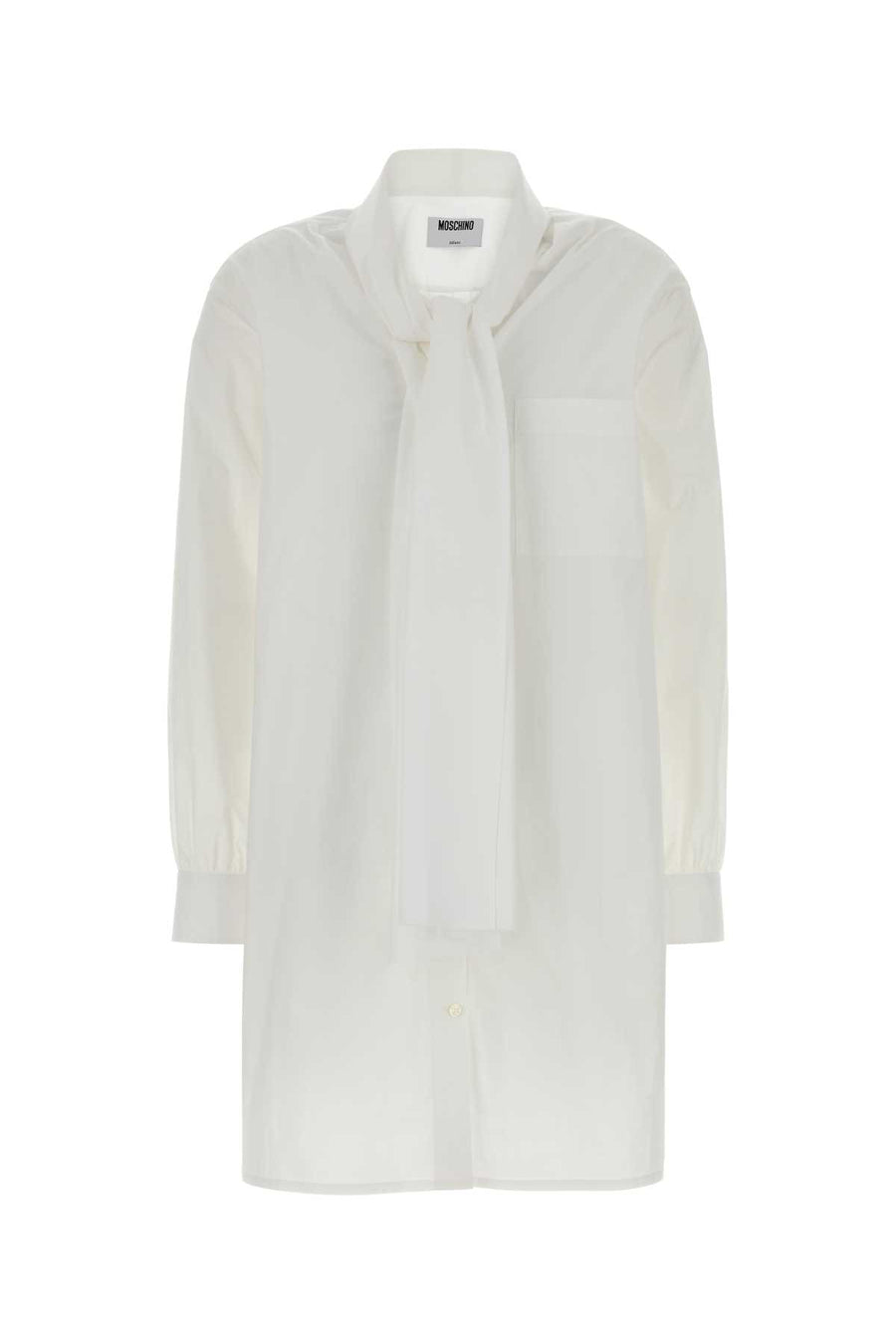 Moschino 94% Cotton shirt dress in white