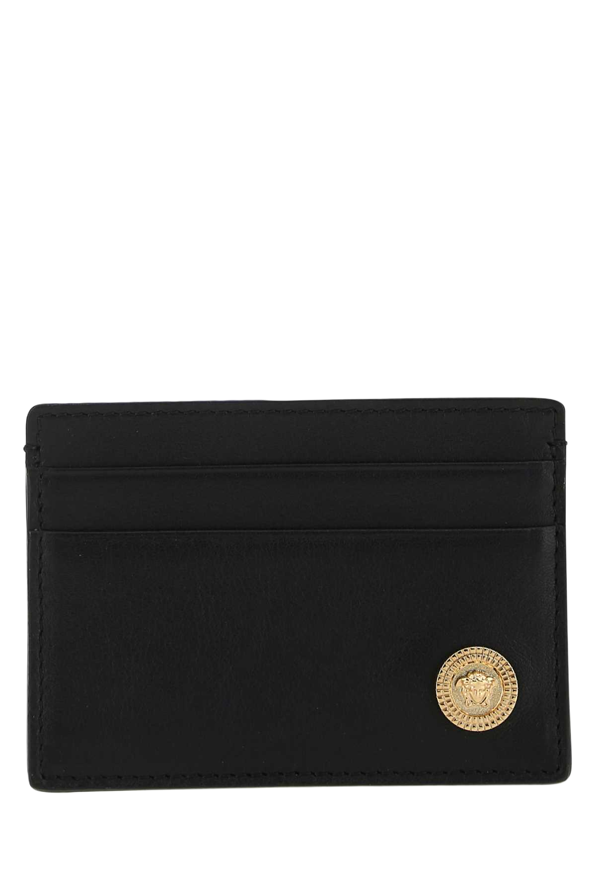 Black Leather Card Holder 1b00v Portafogli