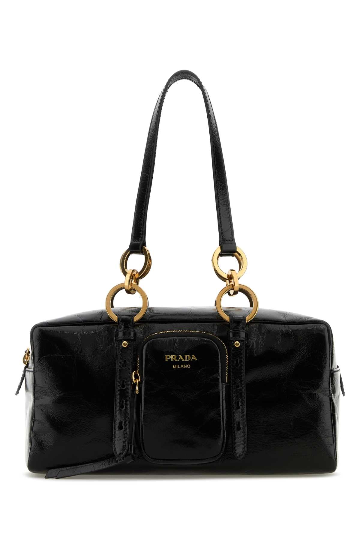 Black Leather Handbag Nero Vitello Borse A Mano