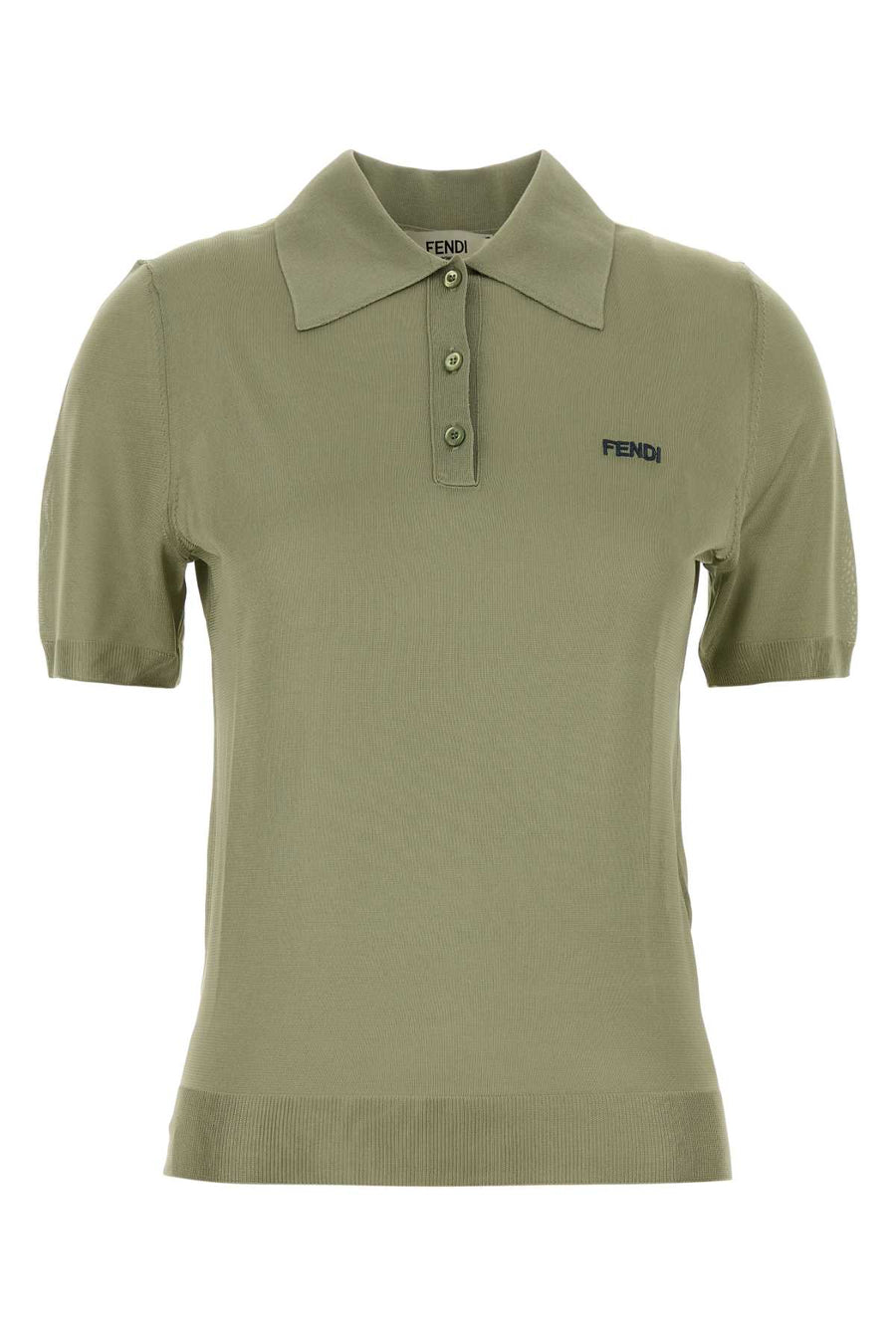 Fendi Shiny 98% Viscose polo in green