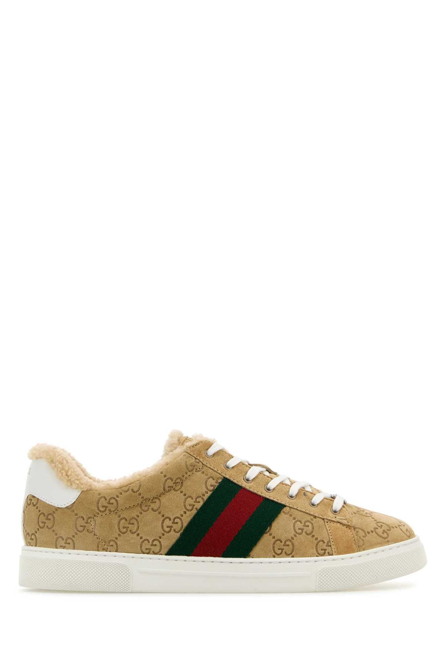 Gucci Exterior: 100% Suede sneaker in beige