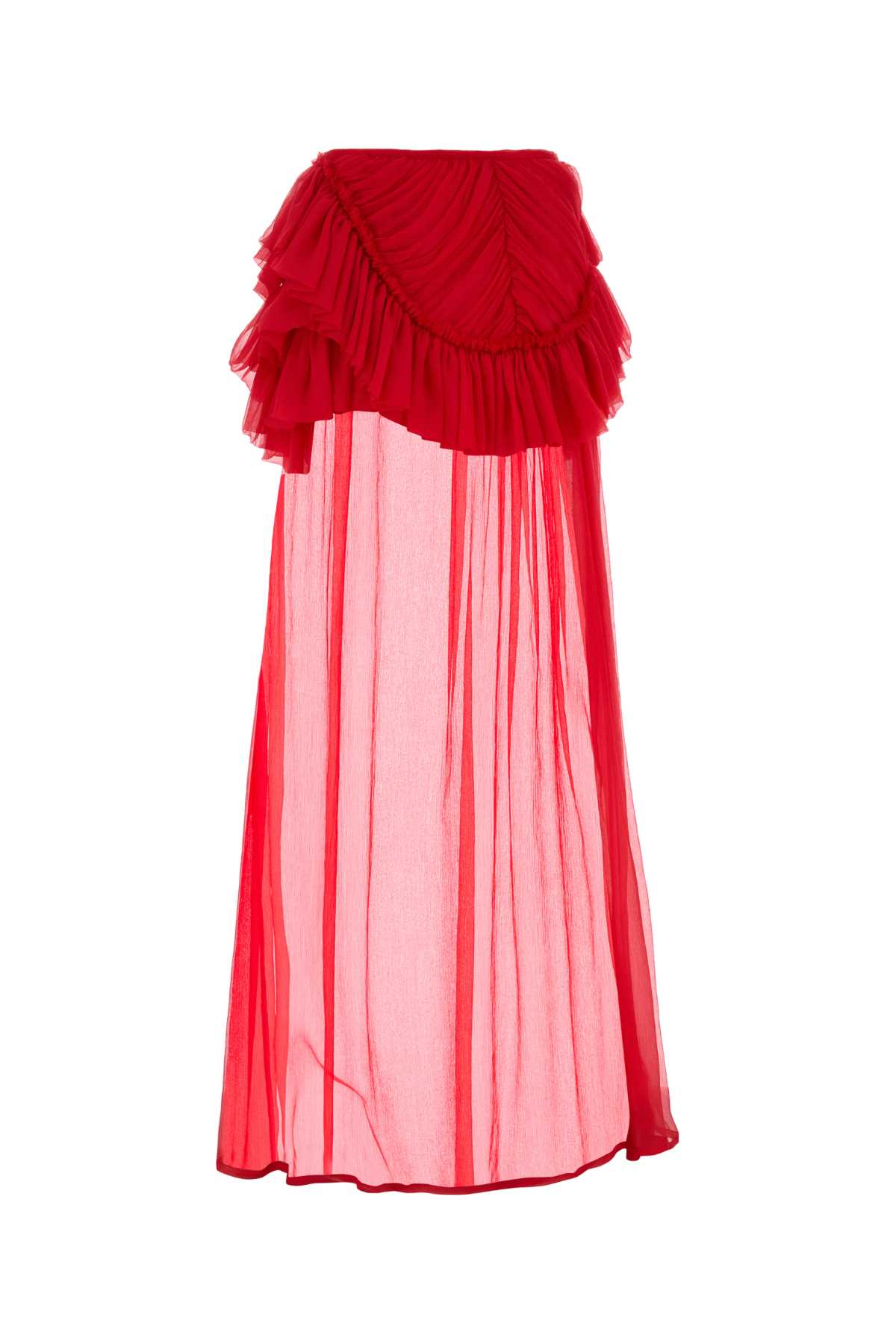 Red Silk Shelby Skirt Exterior: Gonne